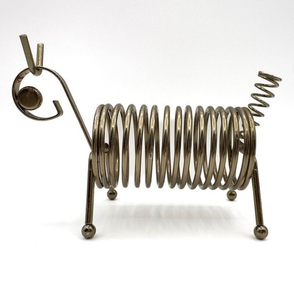 Brass Spring Wire Letter Holder Ram Animal Sheep Mid Century Desk Office Vintage - Picture 6 of 13